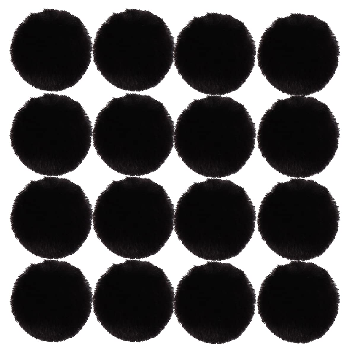 16pcs DIY Pom Pom Balls artificial fur Pompoms Key Ring for Scarves Gloves Knitting Hats,Bags, Keychains,light pink