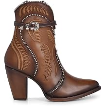 Cuadra Womens Bootie in Bovine Leather with Embroidery and Zipper