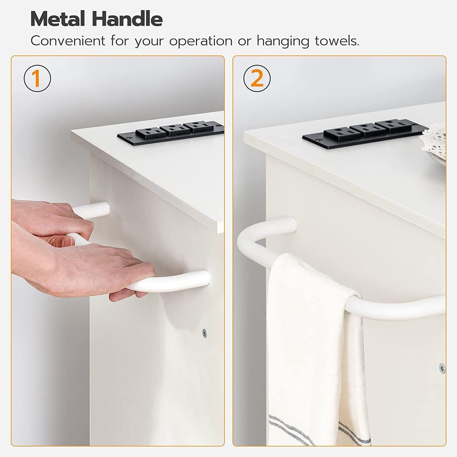 Home, Kitchen and Dining Room with Spice Rack and Drawer Rolling Cart with Power Outlet