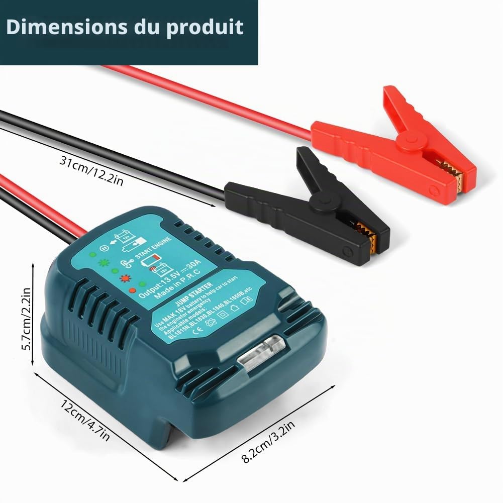 Flintronic Booster Batterie Voiture, Démarreur Batterie Voiture Portable, LED 12V Jump Starter avec Lumière LED Pince Intelligente, Protection Multiple,Auto Moto SUV Camion,pour Moteurs Diesel 3,0L