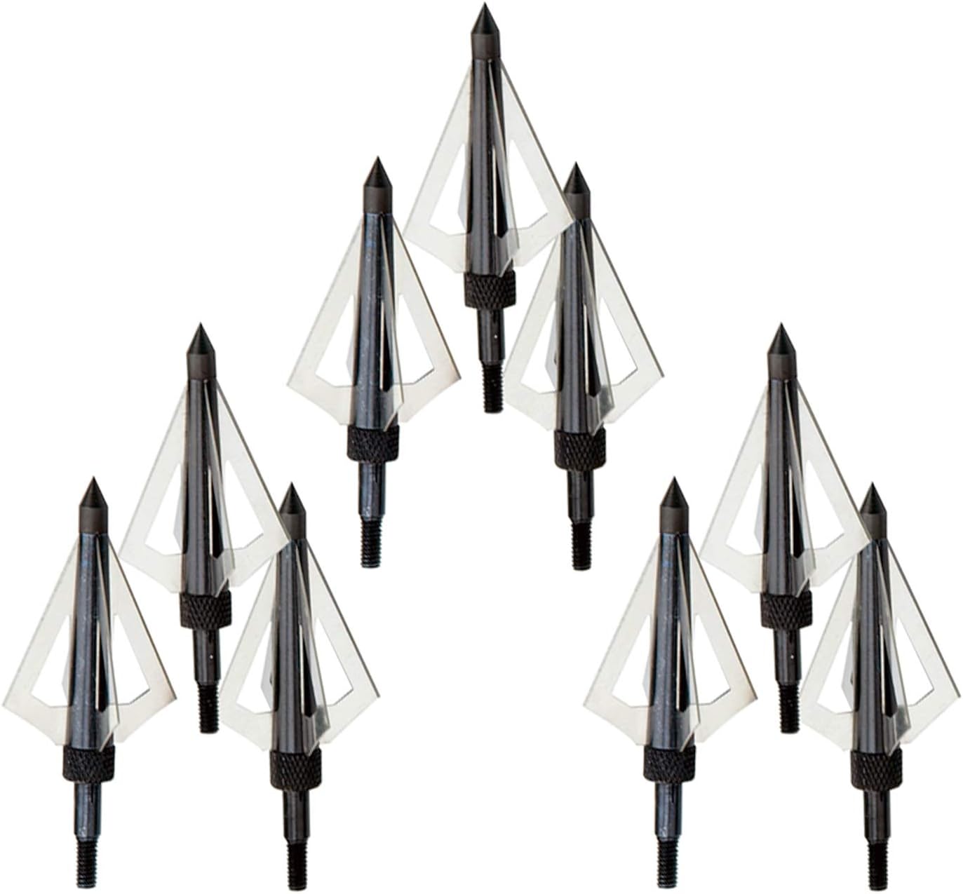 Crossbow Broadheads Tips 4-Bladed (9-Piece Set) Razor Sharp Precision Piercing