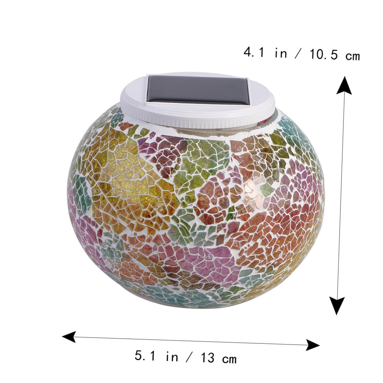 Operitacx Luce Solare da Giardino a Sfera in Vetro a Ricarica Solare, 2 Modalità di Illuminazione Singola e Cambio Colore, per Tavoli da Esterno e Natale