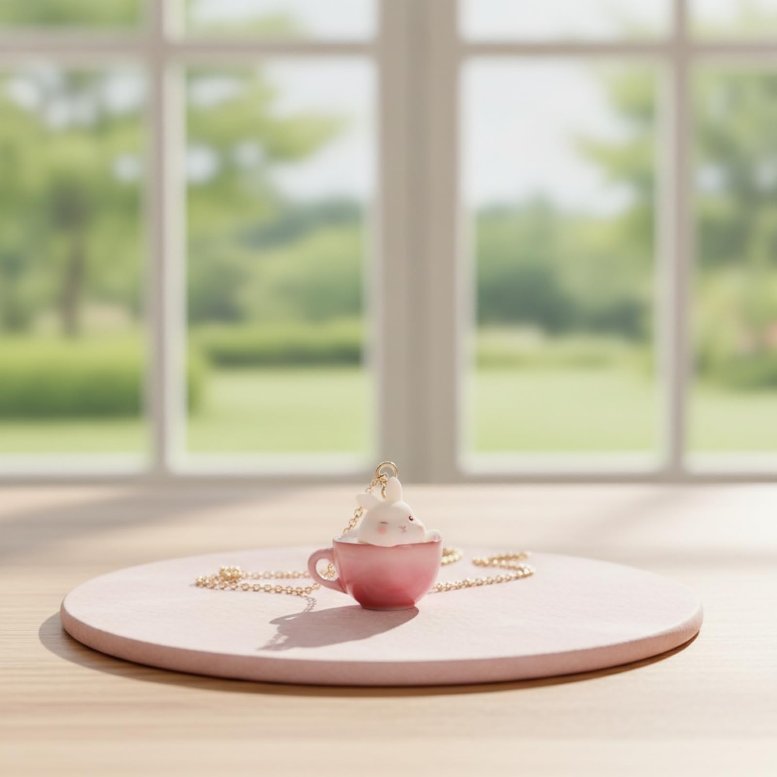 Ciondolo con Coniglio in una Tazza Carino Ciondolo a Forma di Coniglio Mini Pendenti per Ragazze, Collezionisti, Uso Quotidiano, style to 2