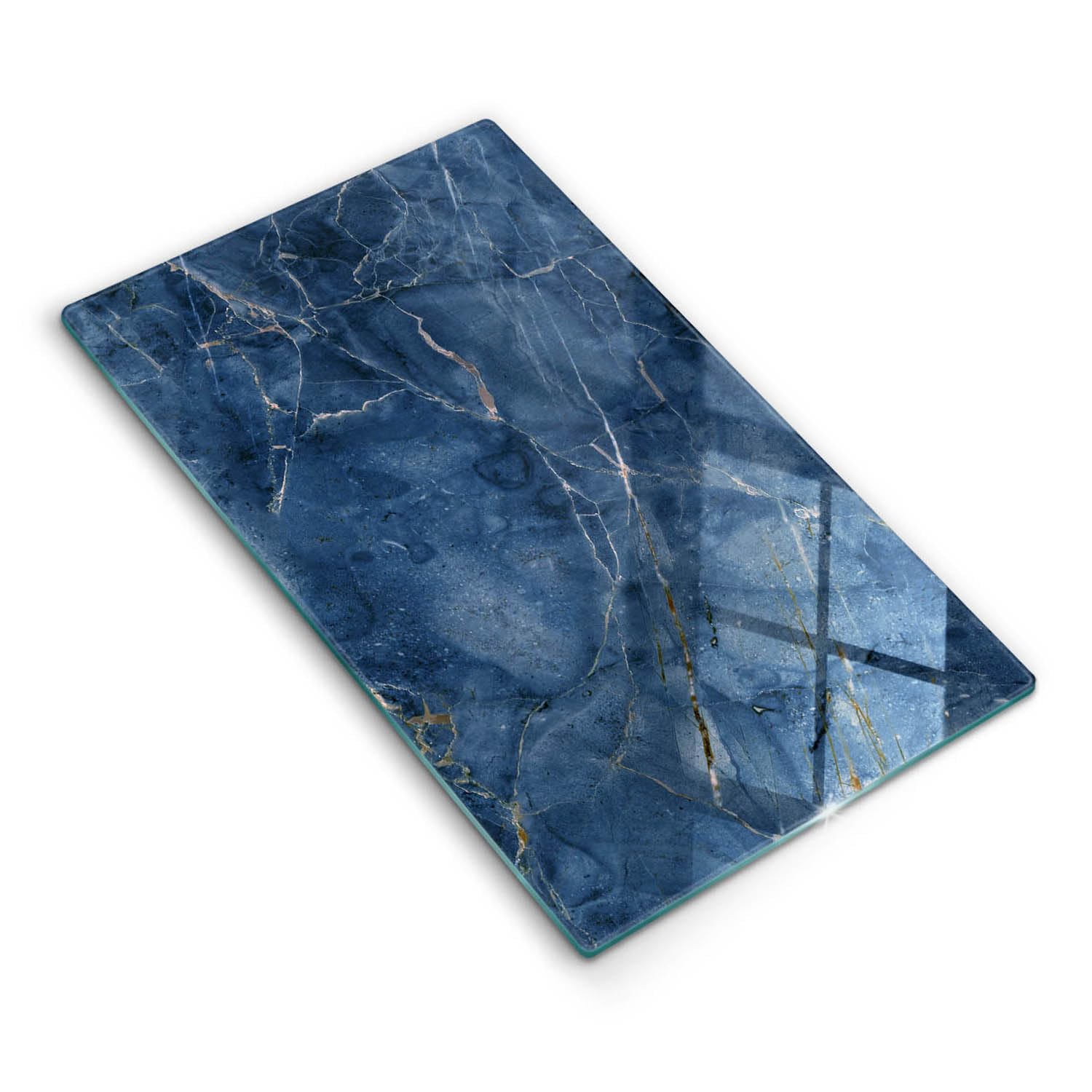 Plaque induction protection 30x52 cm en verre effet marbre pour plan de travail de cuisine