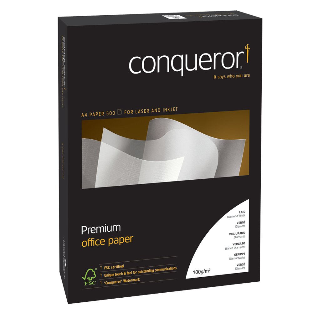 Conqueror CX22 WMK FSC Mixed Credit Paper 100gsm 210x297 - Diamond White (500sh)