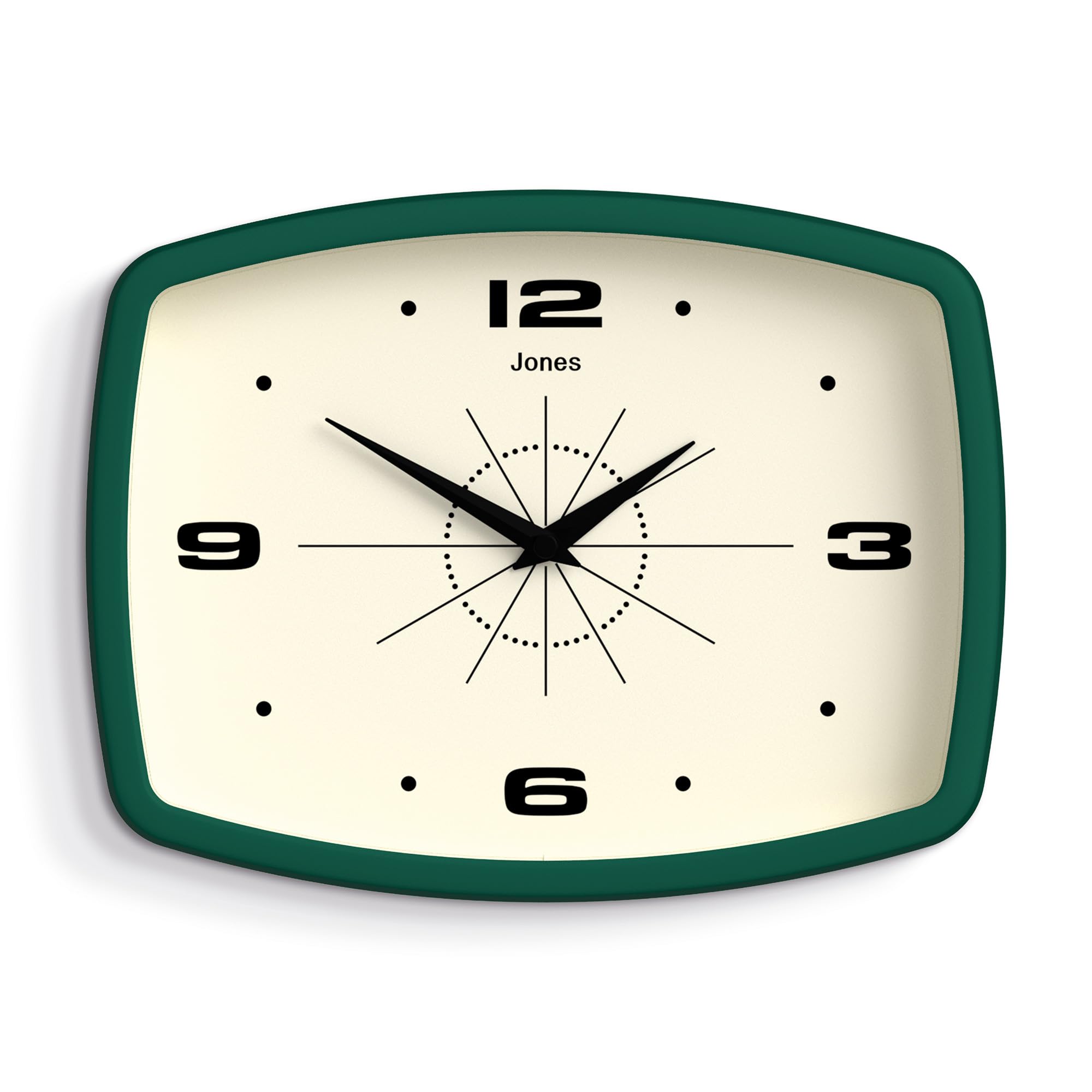Jones Clocks® Movie wall clock, Eden Green, 19.5 x 25 x 4.5 cm