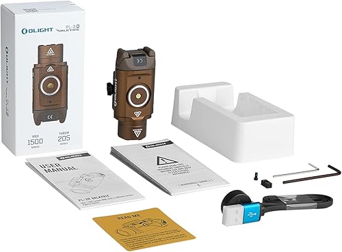 Miniatura 9 de OLIGHT PL-3R Valkyrie - Luz táctica recargable, 1500 lúmenes, luz de arma montada en riel, linterna LED con batería incorporada, teclas de