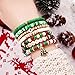 Pingyongchang Christmas Stackable Beaded Holiday Bracelets Set for Women Elastic Layering Colorful Heishi Vinyl Disc Polymer Clay Stretch Bohemian Festive Favors Decor Accessories Birthday Gifts-A