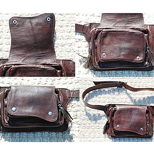 Middeleeuwse Lederen Heuptas Zware Armor Steampunk Retro Riem Tas Telefoon Zakjes Outdoor Verstelbare Rits Riem Pouch Heuptas Voor Vrouwen Dames - Image 6