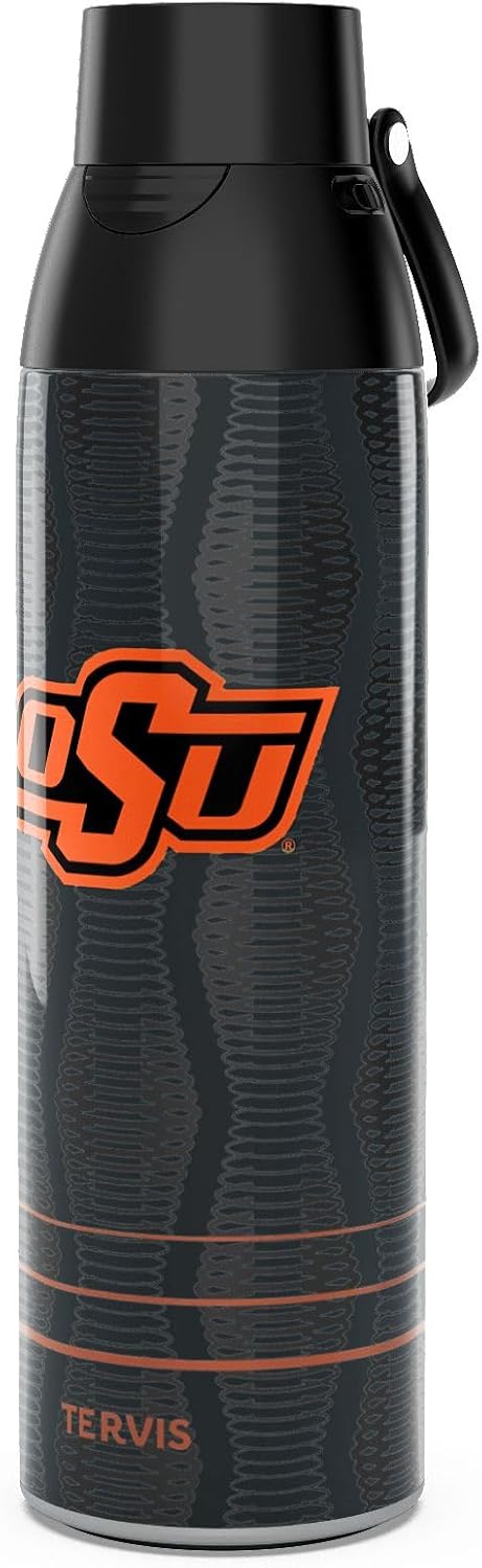 Tervis Venture Water Bottle Oklahoma State Cowboys - Full Speed Triple Insulated Tumbler Travel Cup Keeps Drinks Cold & Hot, 26oz, Stainless Steel
