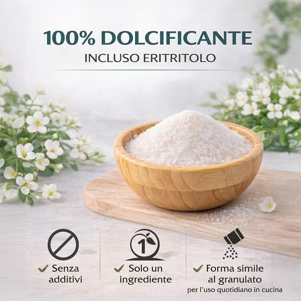 GiDeli Eritritolo 3 kg di zucchero semolato privo di calorie come alternativa allo zucchero vegano e dentale