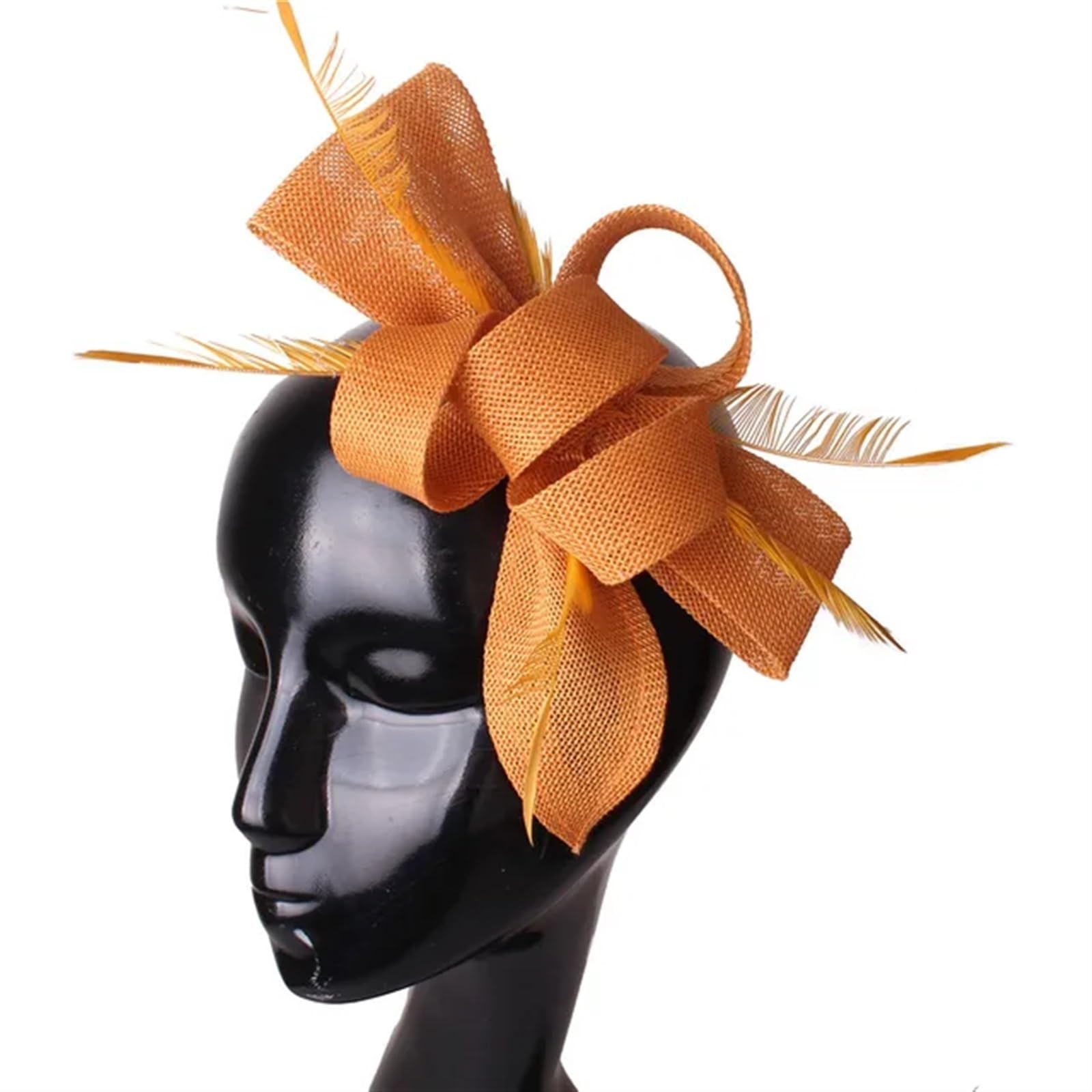 UALXPAO Wedding Hats Imitation Sinamay Wedding Headwear Bride Fascinator Hat Hair Pin With Fancy Feathers Accessories Ladies Headdress for Tea Party,Weddings(Color1)