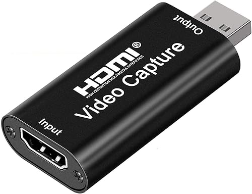 Audio Video Capture Cards Cam Link Card HDMI to USB 2.0 Full HD Record via DSLR Camcorder Action Cam for Acquisition Live Streaming Gaming Teaching
