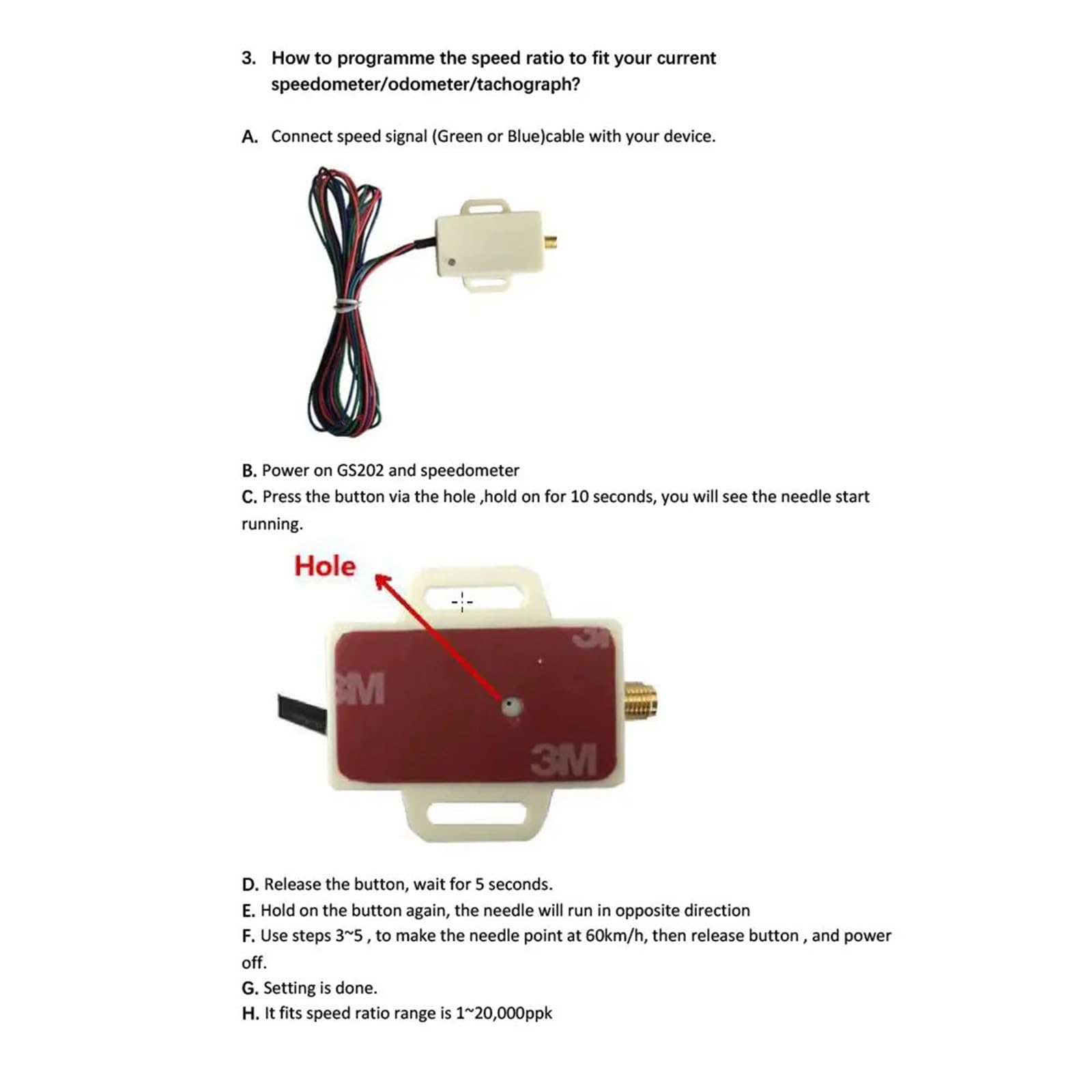 Speedometer Sensor Adapter GPS Antenna GPS Speed Sender Covert To Pulse Signal Output Speed Signal To Speedometer/Tachmeter