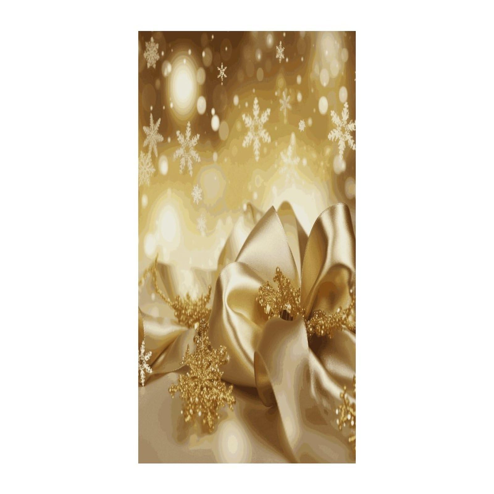 Fekiloot Style Gold Silk Christmas Door Curtain Room Divider Curtains