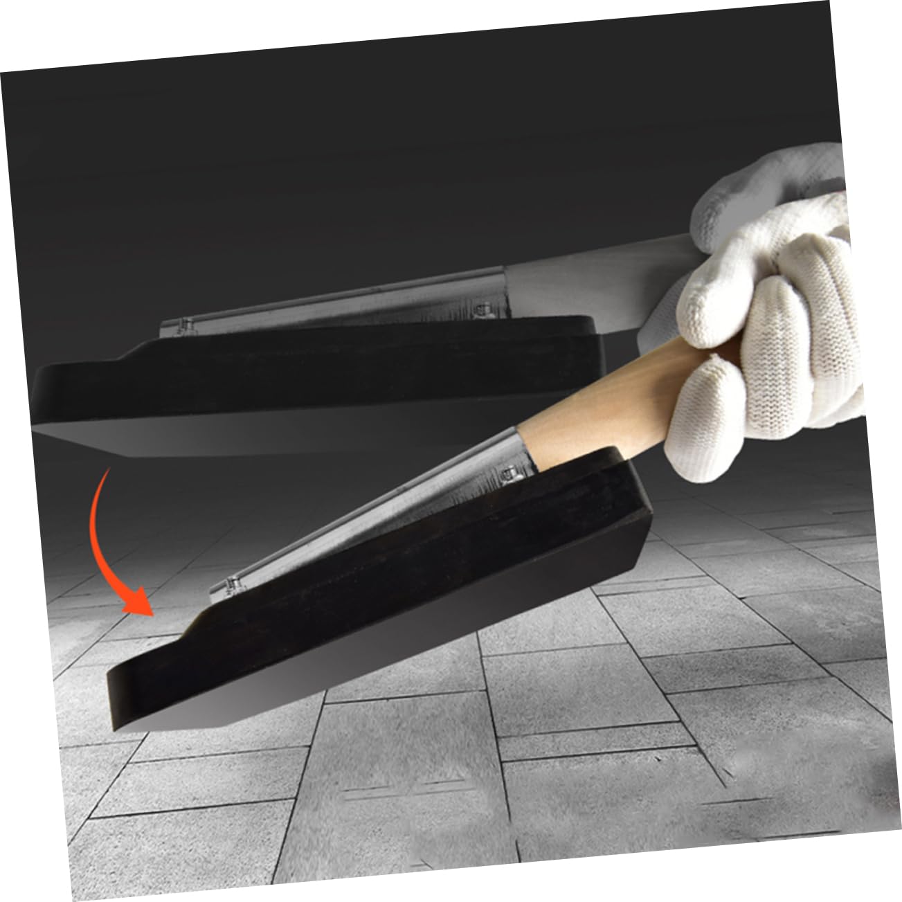 WOONEKY Rubber Clapper Floor Tile Tiles Paving Construction Tool Woodworking Hammer Tile Clapper Flooring Tools Tile Tools Clapper Board Soft Mallet Cake Pan Rubber Wood Black