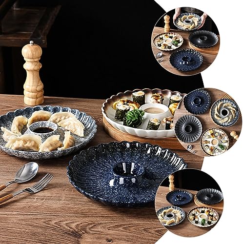 Plato cerámico estilo japonés para sushi y dumplings miniatura 2