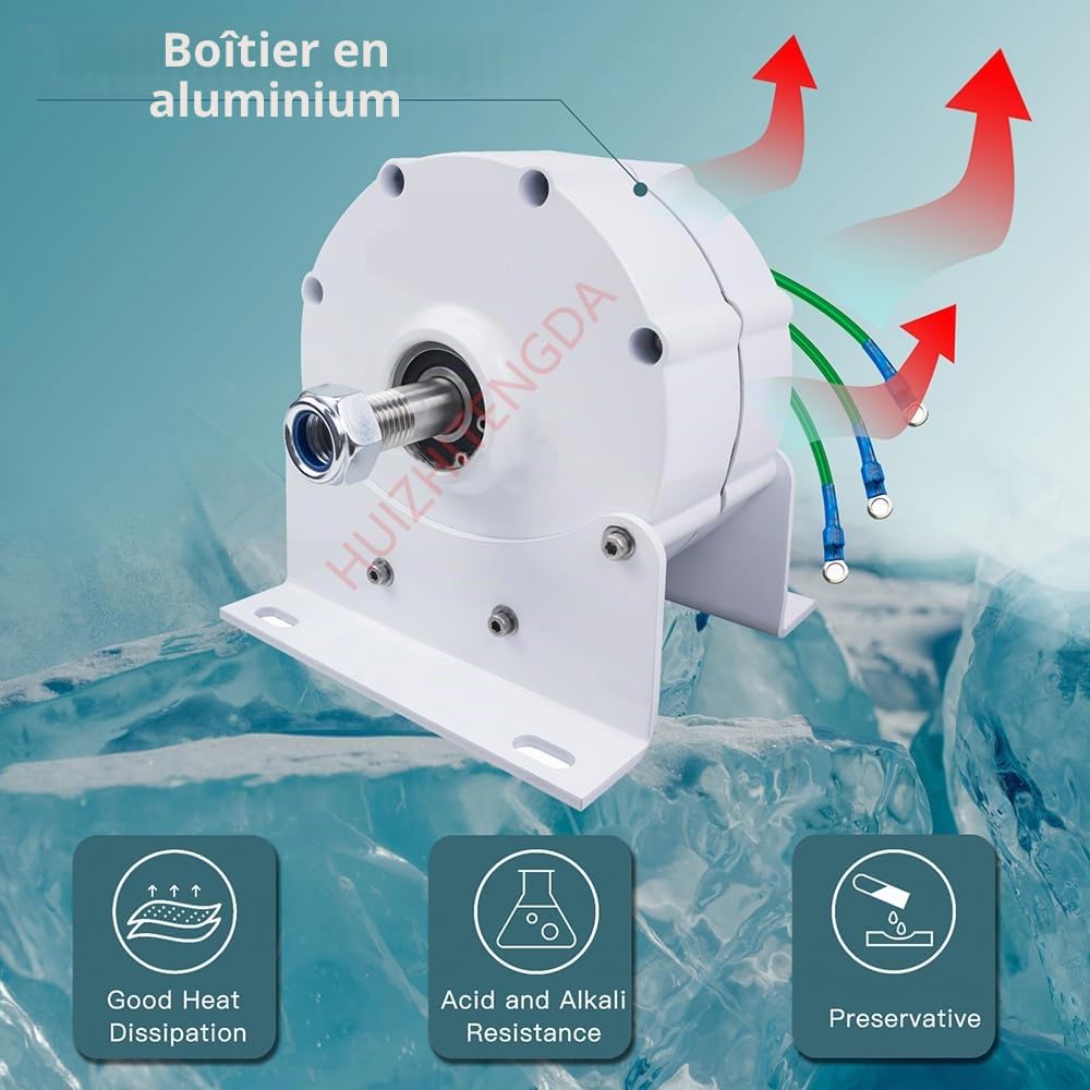 Générateur d'aimant Permanent sans engrenage, 12000W avec contrôleur 12V / 24V / 48V / 220 V Générateurs d'alternateur AC à Basse Vitesse avec Utilisation de Base pour Les éoliennes
