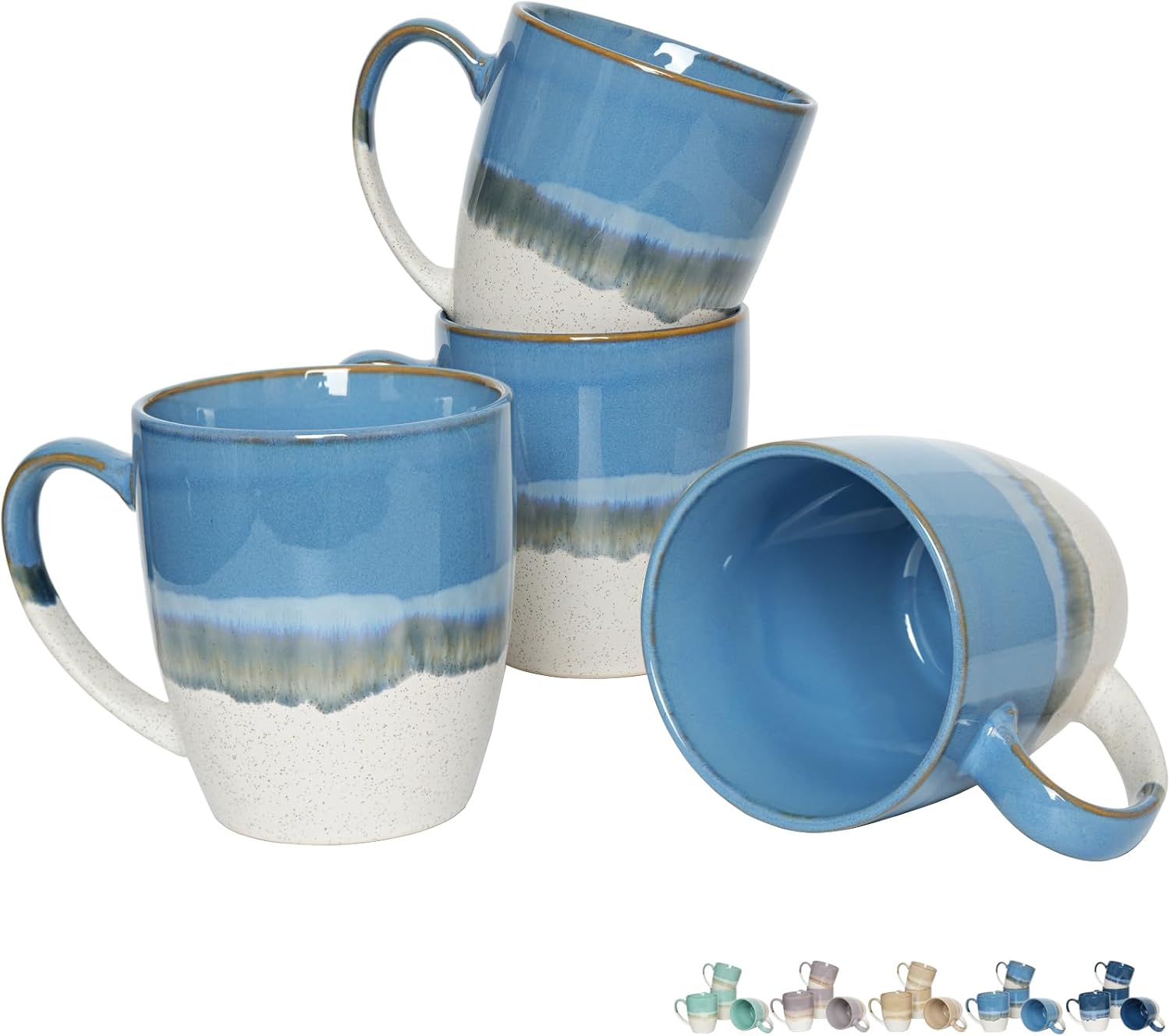 A set of large, cozy ceramic mugs