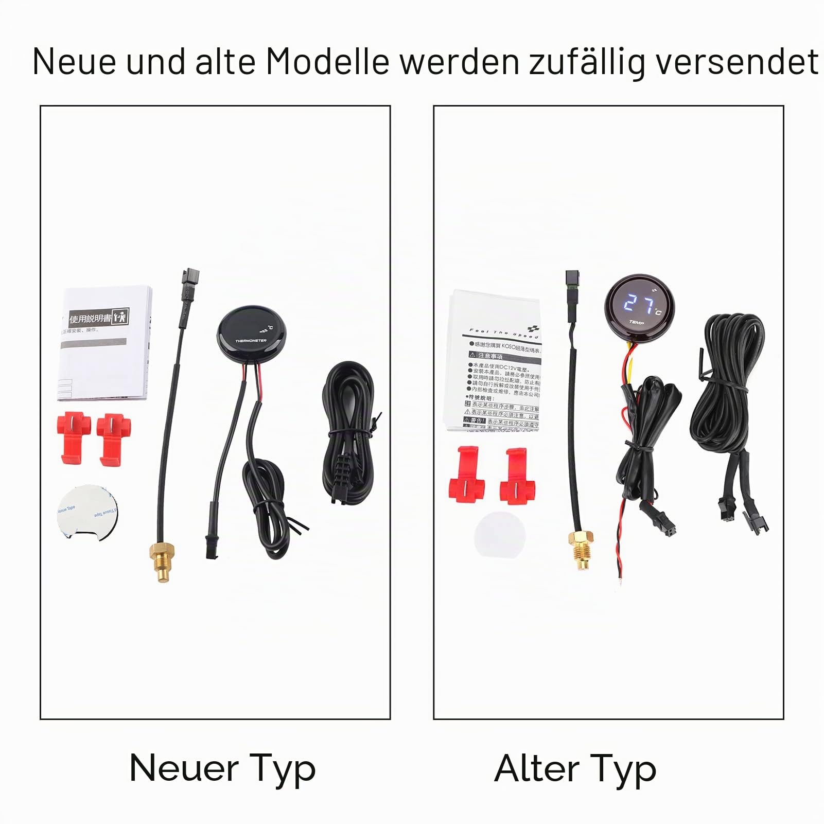 Thermometer Digital 12V Wassertem peraturanzeige Manometer Für Motorrad(Blau)