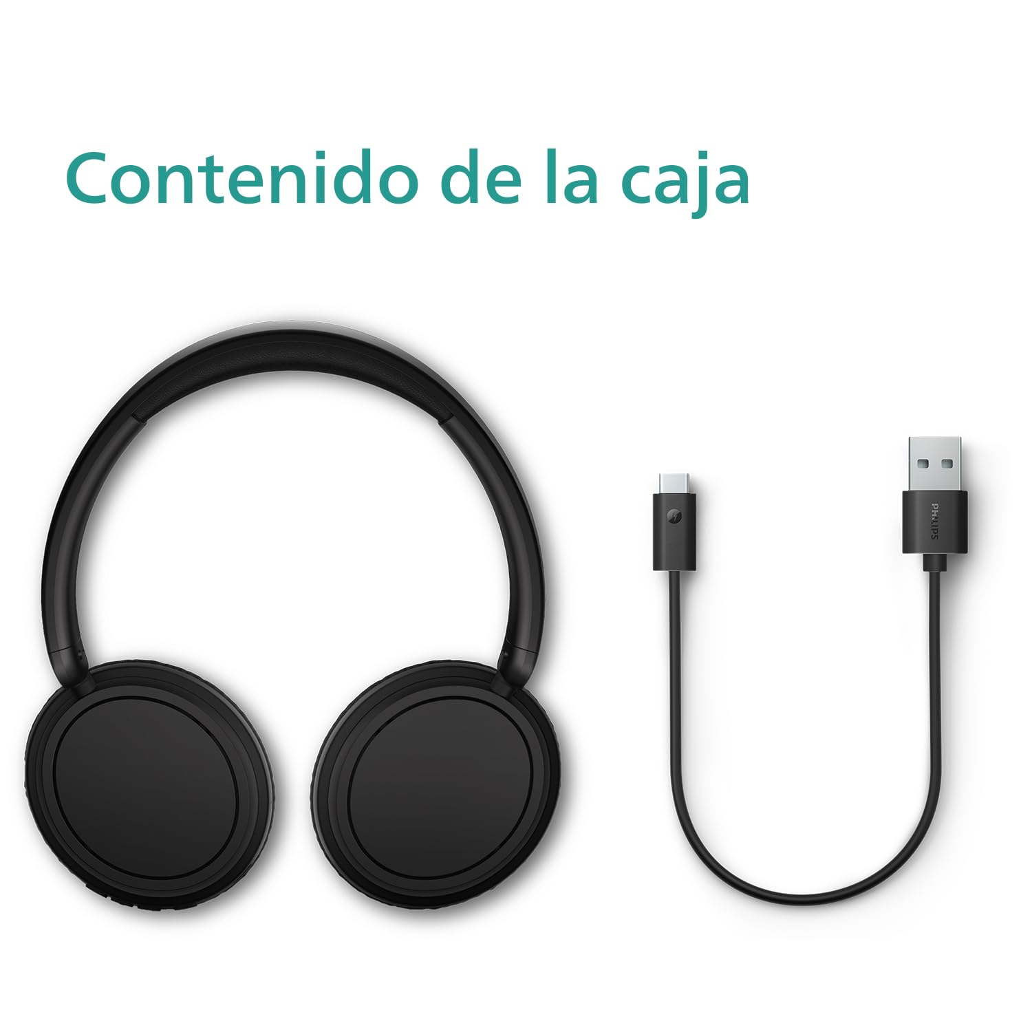 Philips TAH5209BK/00: Auriculares on-Ear Bluetooth con Aislamiento pasivo del Ruido - 65 Horas de reproducción, Sonido Natural, Llamadas nítidas, Graves dinámicos, 2 Horas de Carga USB-C - Negro