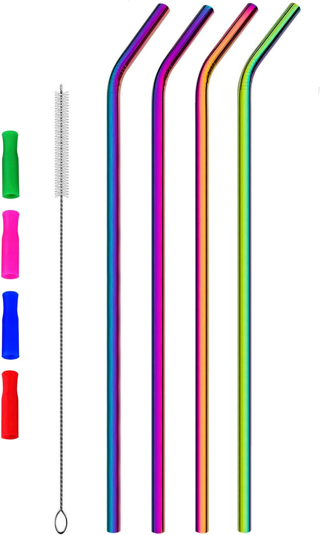 Reusable Wine Bottle Straws Pack of 6 Includes Straw Cleaning Brush Perfect