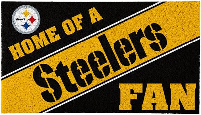 Team Sports America Pittsburgh Steelers, Officially Licensed Door Mat 28 x 16 Inches Indoor Outdoor Sports Fan Rug