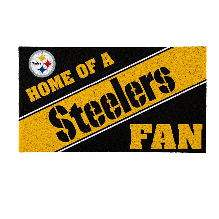 Team Sports America Pittsburgh Steelers, Officially Licensed Door Mat 28 x 16 Inches Indoor Outdoor Sports Fan Rug
