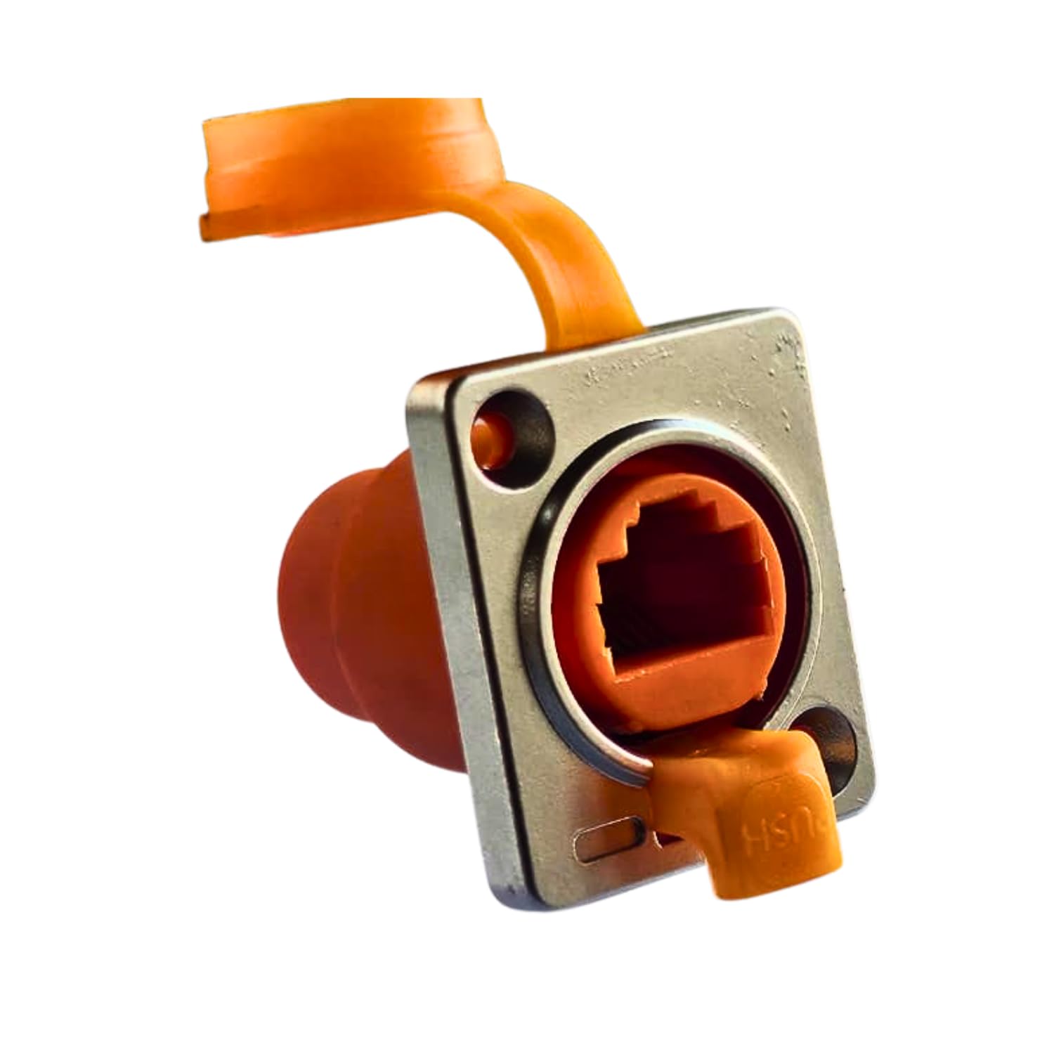 Signal Connector Female RJ45 - Orange Panel Mount Chassis Socket, Waterproof Data Port for LED Video Wall & Stage Networking - BCS LED-image-7