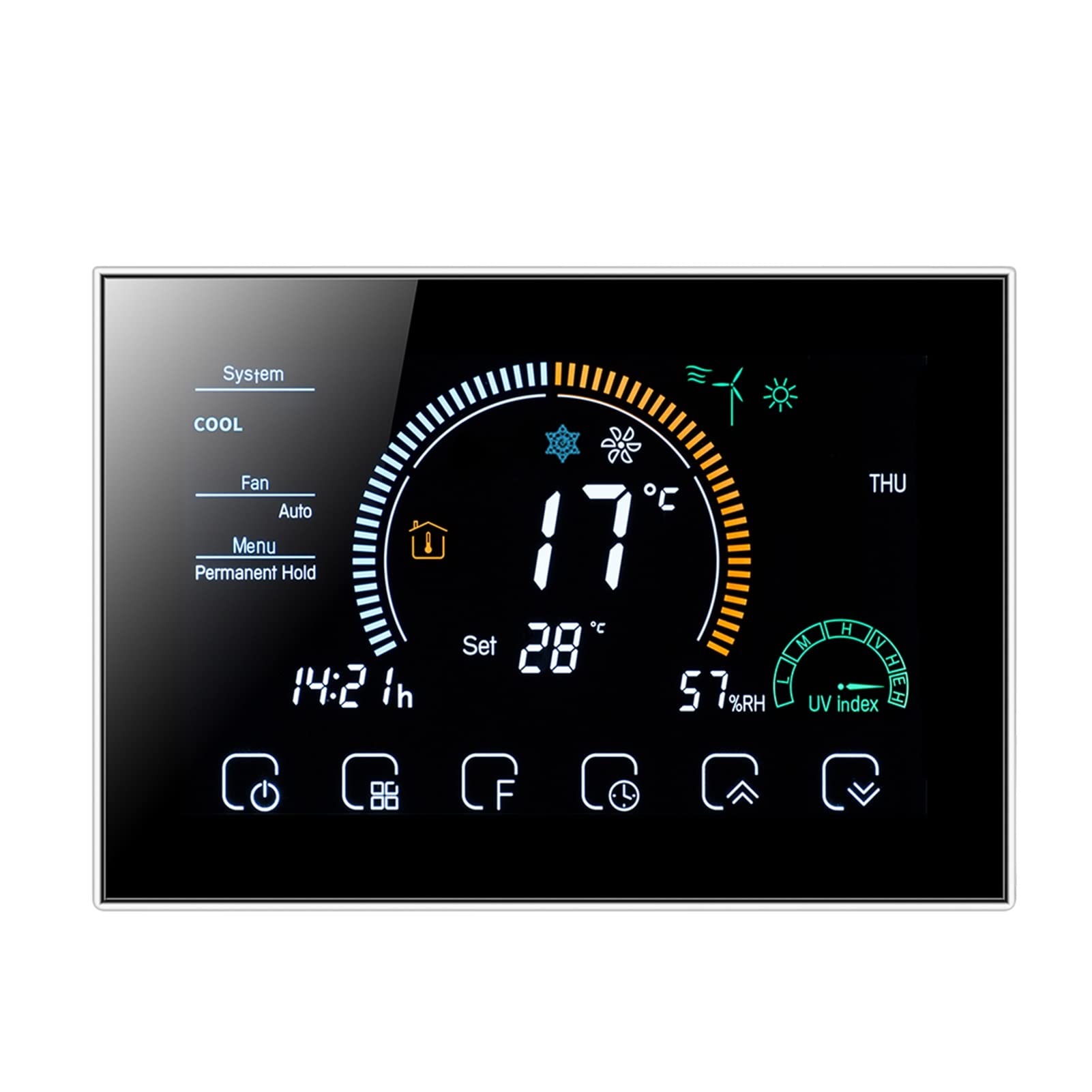 Czujnik termometru, RS485 & Modbus. Rtu. Inteligentne urządzenie centralne klimatyzator termostatowy regulator temperatury 3 prędkość wentylatora(C,4P AND Modbus)