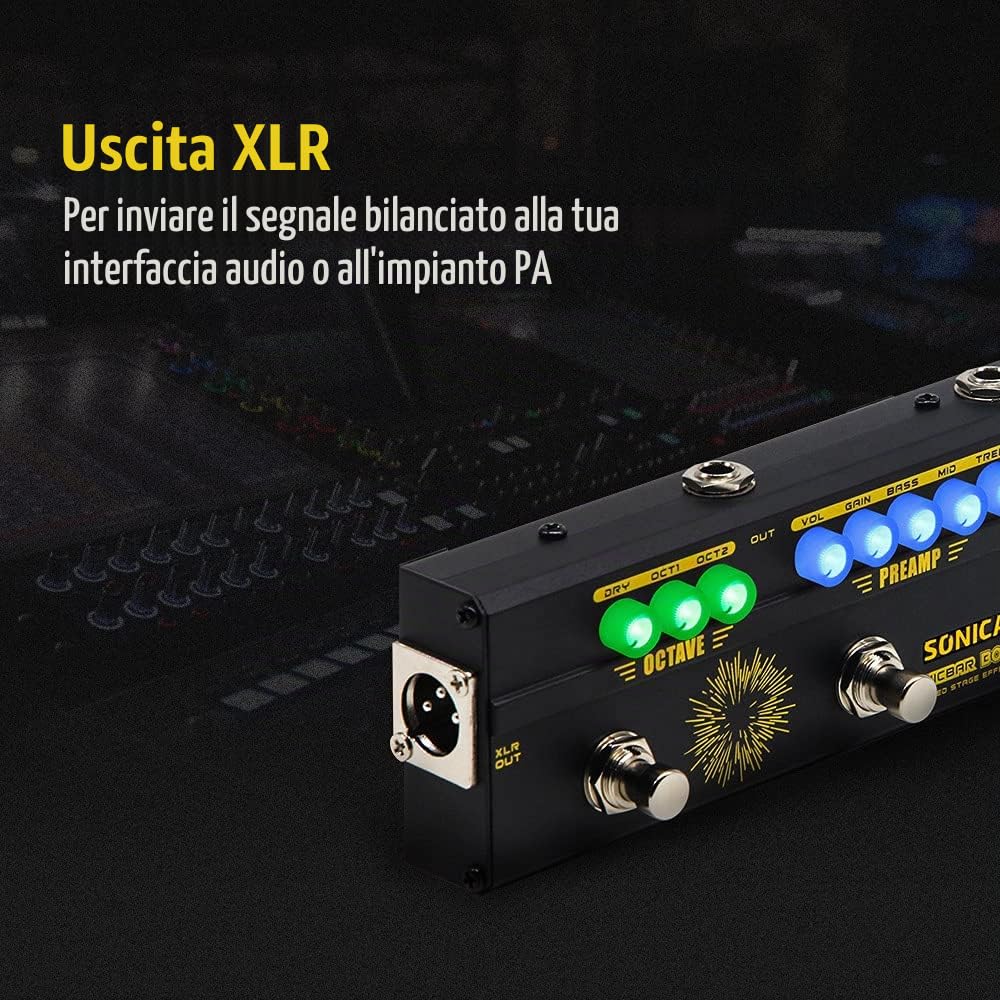 SONICAKE Bass Effetti Pedali Multieffetto Preamplificatore Compressore Boost Fuzz Octave Multi Effetti Pedale Boom Ave Con FX Loop