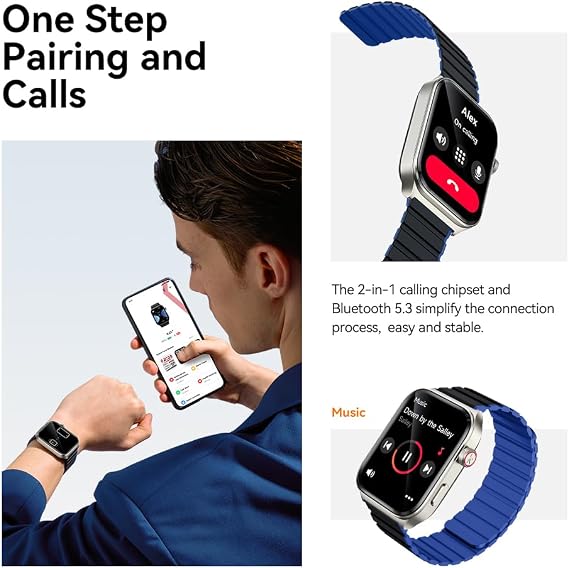 Smartwatch for Men Women(Answer/Make Call), Smart Watches Compatible with Android & iPhone, 2.01'' AMOLED Display Fitness Tracker Watch with Alexa, Heart Rate/Sleep/SpO2 Monitor, 3ATM Waterproof