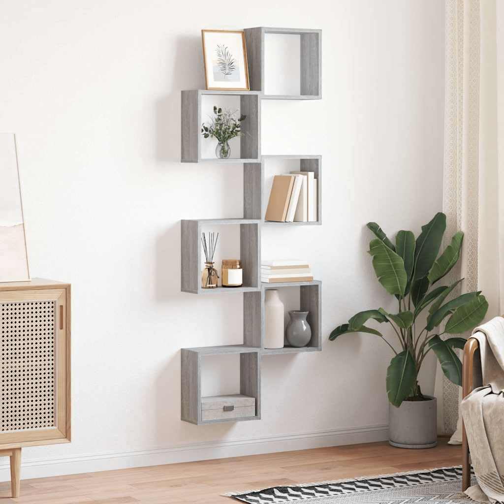 Set di 6 scaffali da parete a forma di cubo, eleganti mensole da parete in legno per soggiorno, ufficio e corridoio, mensole sospese salvaspazio per decorazioni e libri, 30 x 15 x 30 cm