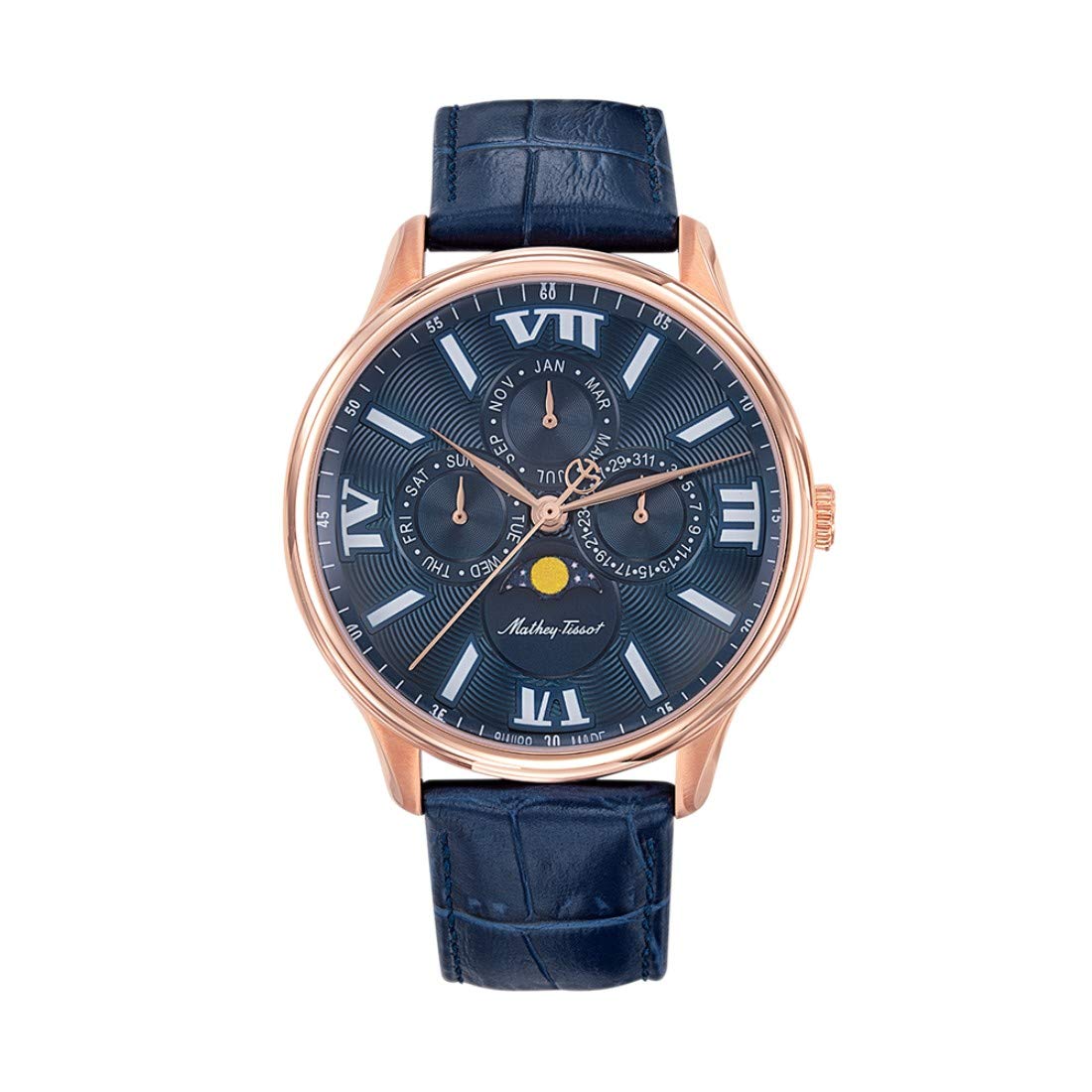Mathey-Tissot Leather Swiss Made Analog Blue Dial Men Watch - H1886Rpbu, Blue Band (B07L6H8MN5) Amazon Price History, Amazon Price Tracker