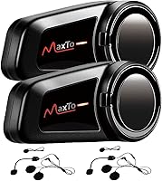 Vista 8 de MAXTO Auriculares Bluetooth M2 para motocicleta, casco de motocicleta Bluetooth 5.0, 6 vías 3280 pies, sistema de comunicación de intercomunicación