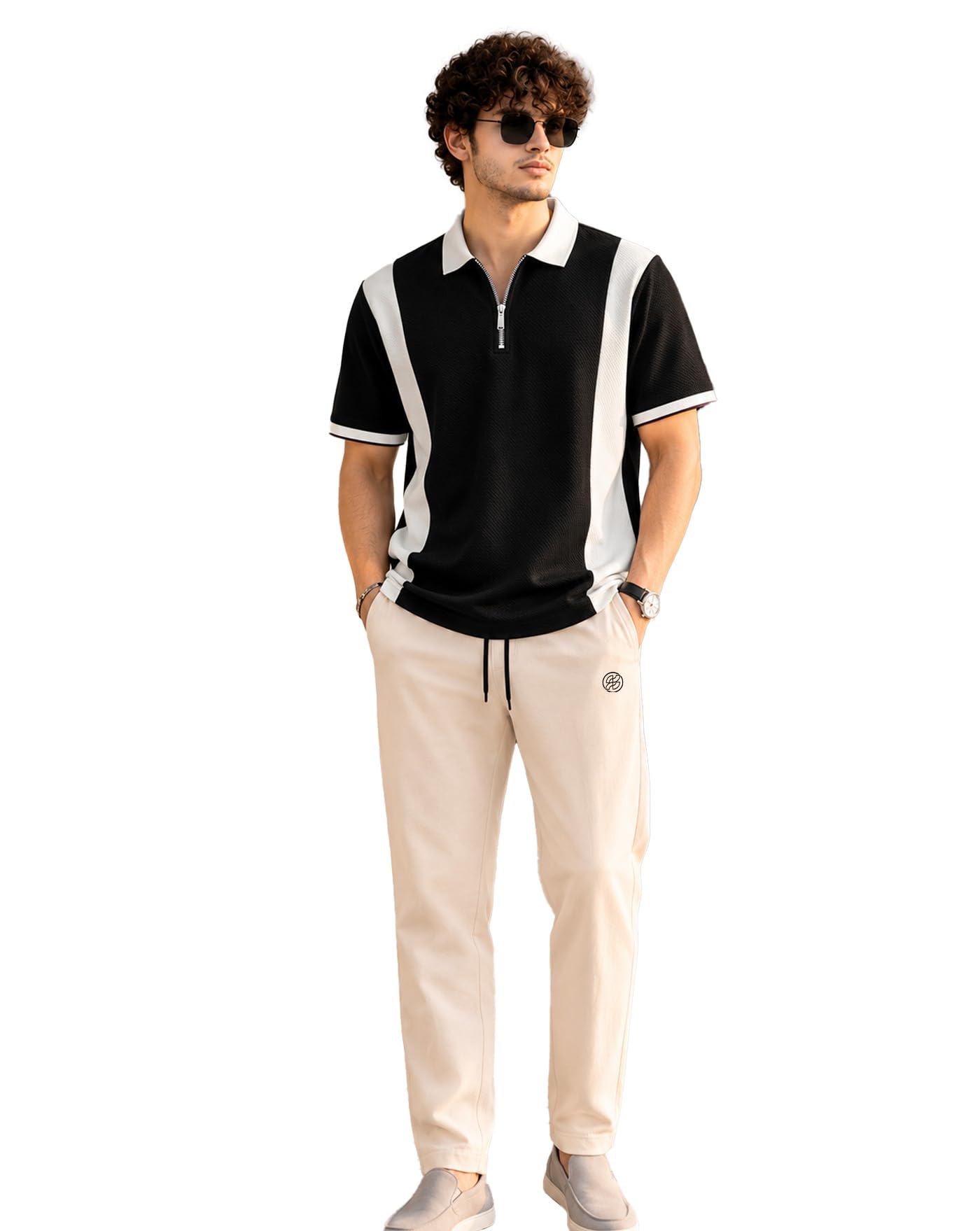 ausk Men's Cotton Blend Premium Polo Co-Ord Set, Smart Casual Clothing Set, Half Sleeve Polo Collar T-Shirt with Track Pant, Comfortable Everyday Wear Outfit Set for Men-picture-30