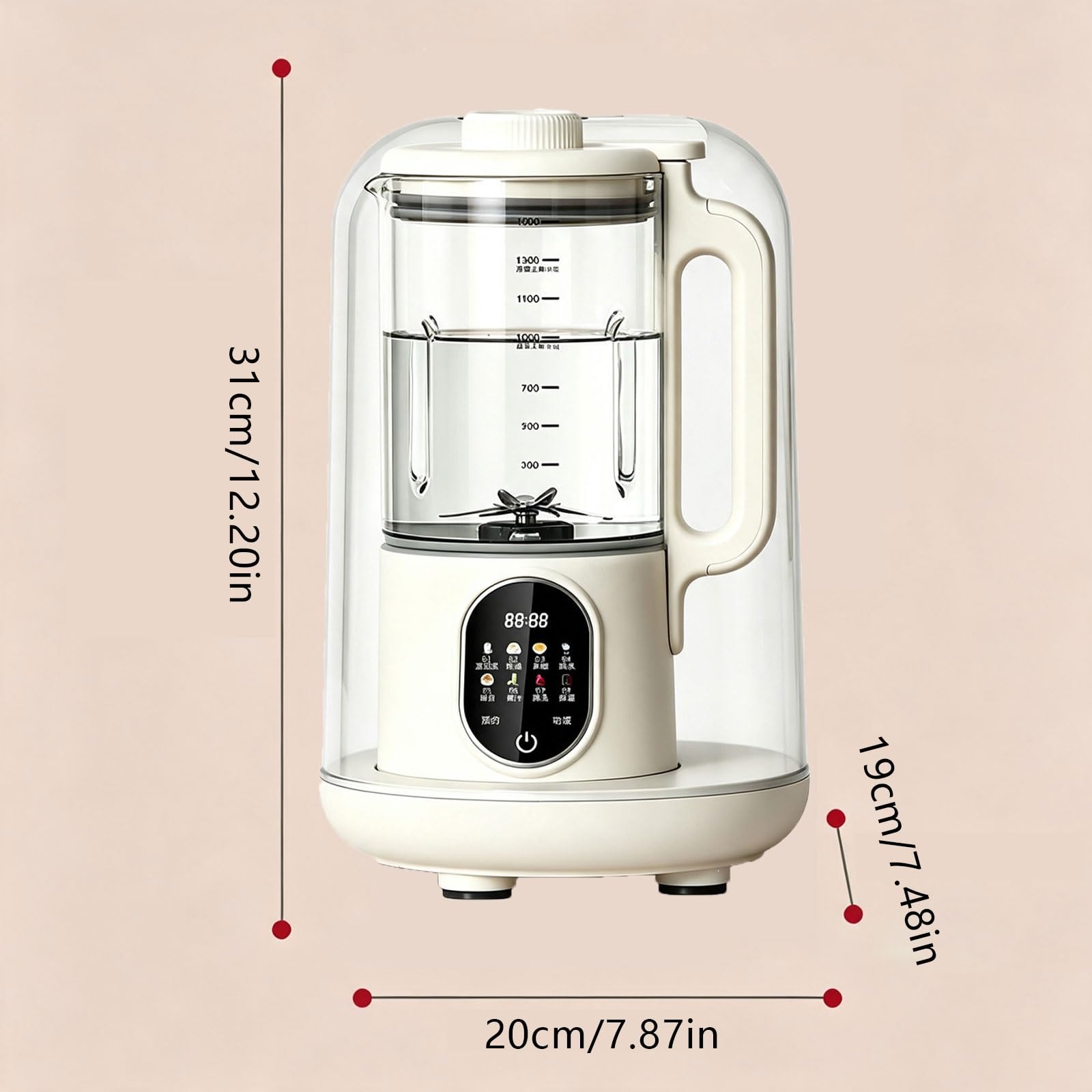 Macchina for il latte di noci Macchina for il latte di soia silenziosa da 49 dB, macchina for il latte a base vegetale da 1,5 litri | 9 programmi intelligenti, timer 24 ore, mantenimento in caldo e autopulizia for mandorle, avena, latte vegano