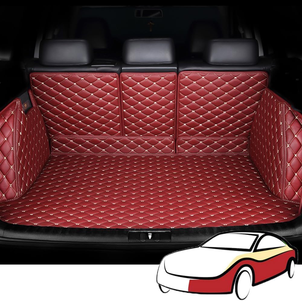 Bfrdge All-Red Car Full Coverage Boot Liner, For Nissan Qashqai 2022-2024 Car Boot Mats Anti-Scratch Non-Slip Durable Cargo Tray Liners Protector Pad,