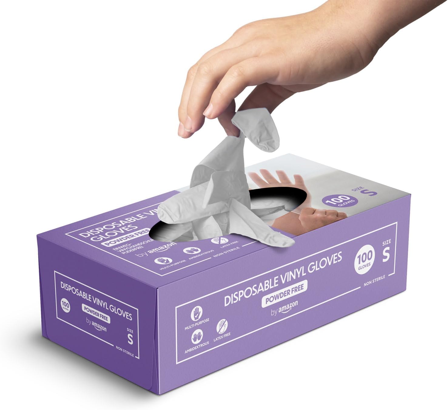 by Amazon - Guanti monouso in vinile, Taglia S, confezione da 100(Precedentemente Marchio Hevea) - Immagine 3