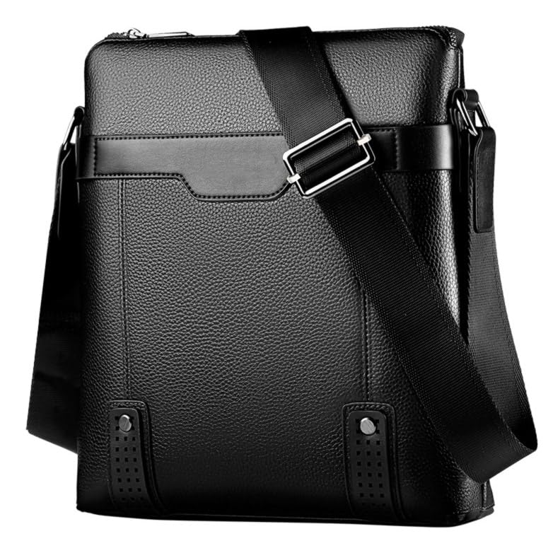 Couro Pu Bolsa De Ombro Masculina Executivo Anti Furto Tiracolo (Preto)