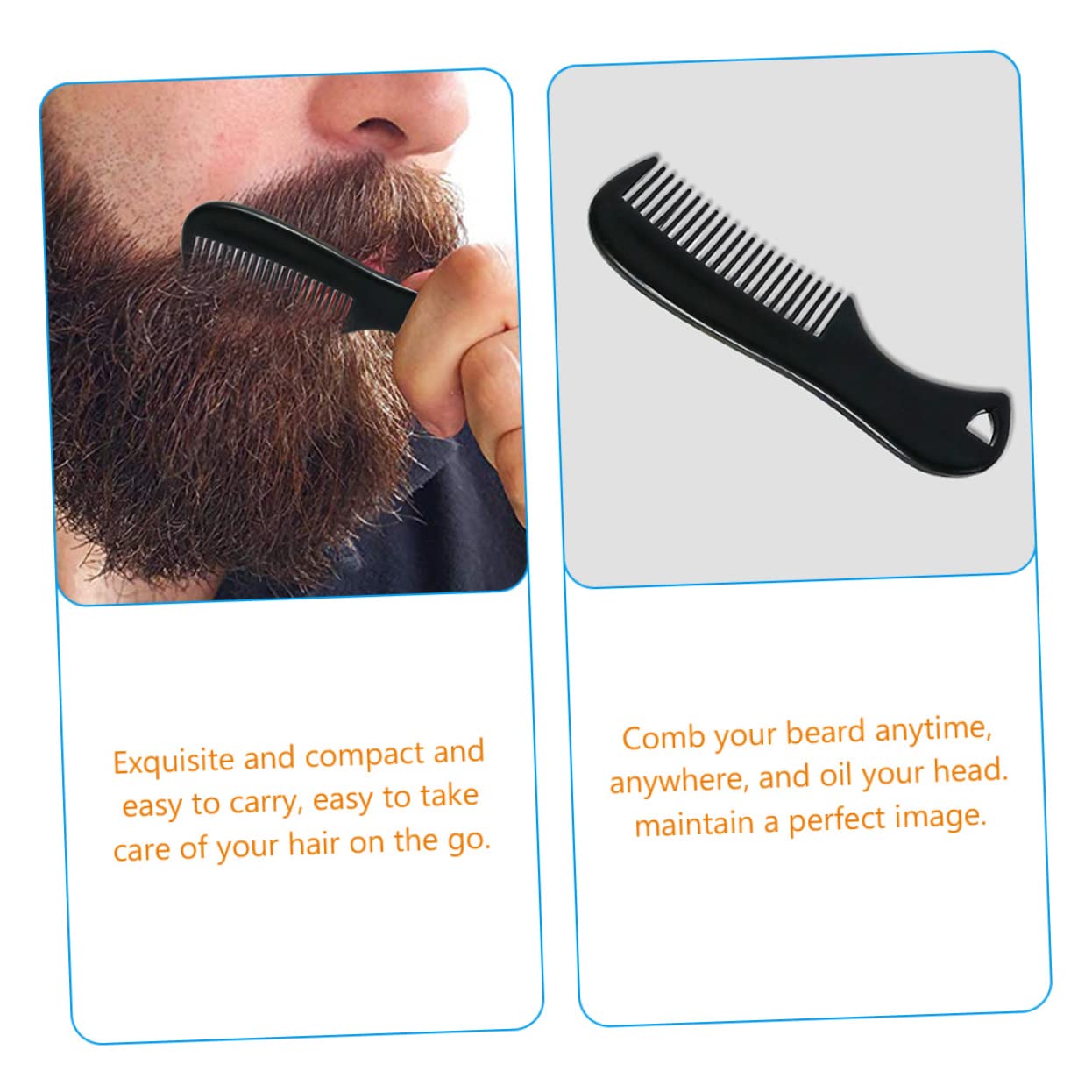 MERRYHAPY Pocket Sized Beard Comb for Men 5 Pieces Mini Mustache Styling Brush Compact Hair Grooming Tool for Travel and Daily Beard Care