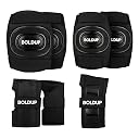 BOLDUP Helmet, Knee Pads, Elbow Pads & Wrist Guards for Cycling, Skating, Skateboard | Adjustable Protective Kit for Boys & Girls Black gallery image