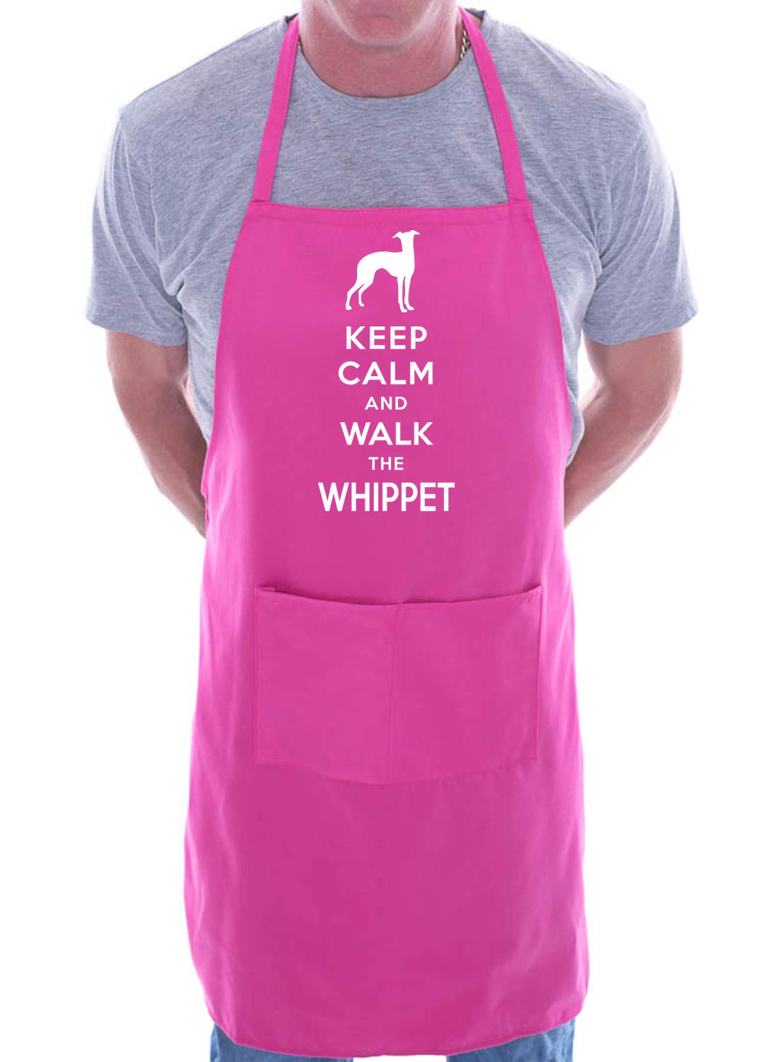 Print4u Women's Pink Keep Calm & Walk The Whippet Apron Cooking Novelty Bbq Gag Gift Present For Dog Lover Mens