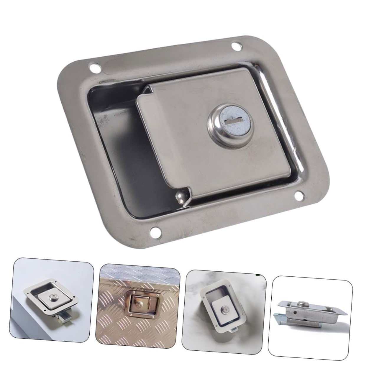 Mobestech Cerradura de Paleta para Caja de Herramientas de RV en Acero Inoxidable Plata Alta Seguridad y Diseño Moderno para Remolques y Cajas de Herramientas