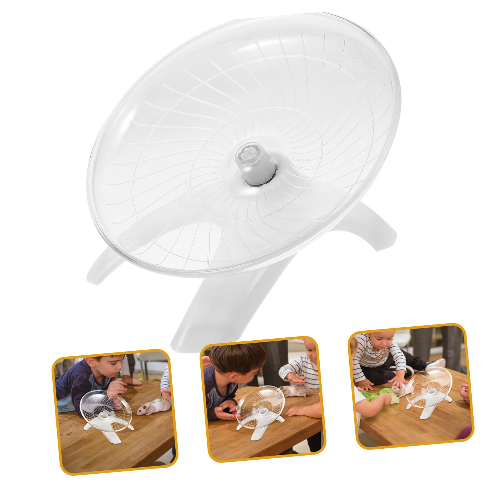BESPORTBLE 3piezas Rueda De Ejercicio Silenciosa para Hámster Rueda Interactiva para Roedores como Chinchillas y Jerbos Juguete De Actividad con Base para Mascotas Pequeñas