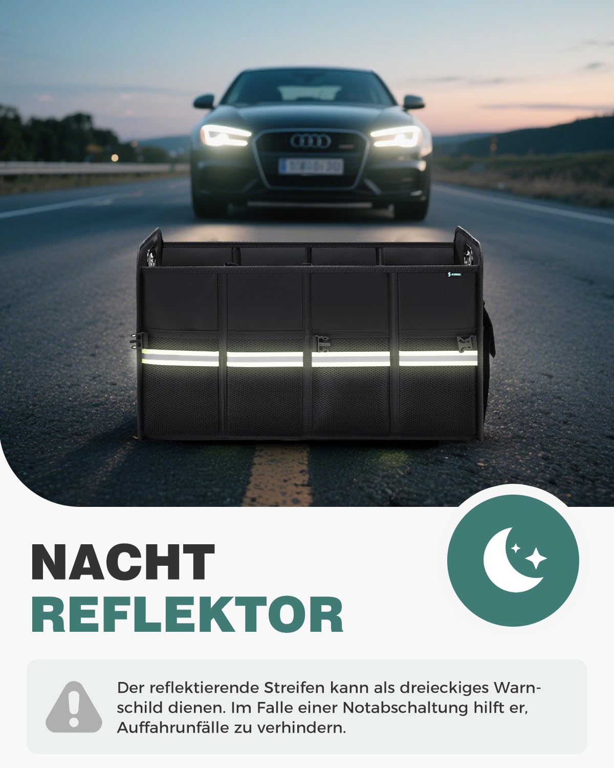 FLORICH Organizador Maletero Coche con Compartimentos Bolsa Plegable para Maletero de Primera Calidad Resistente Antideslizante Impermeable con Varios Compartimentos para SUV, Camionetas, Jeeps