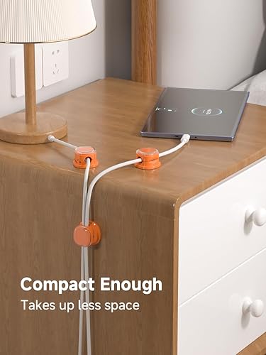 Miniatura 7 de Clips magnéticos para cables, soporte ajustable para cables, organizador adhesivo para cables para hogar, oficina, escritorio, teléfono, PC, coche,