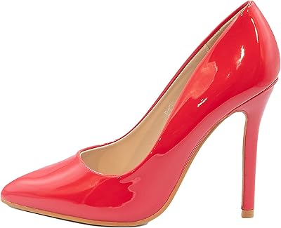 red patent high heels