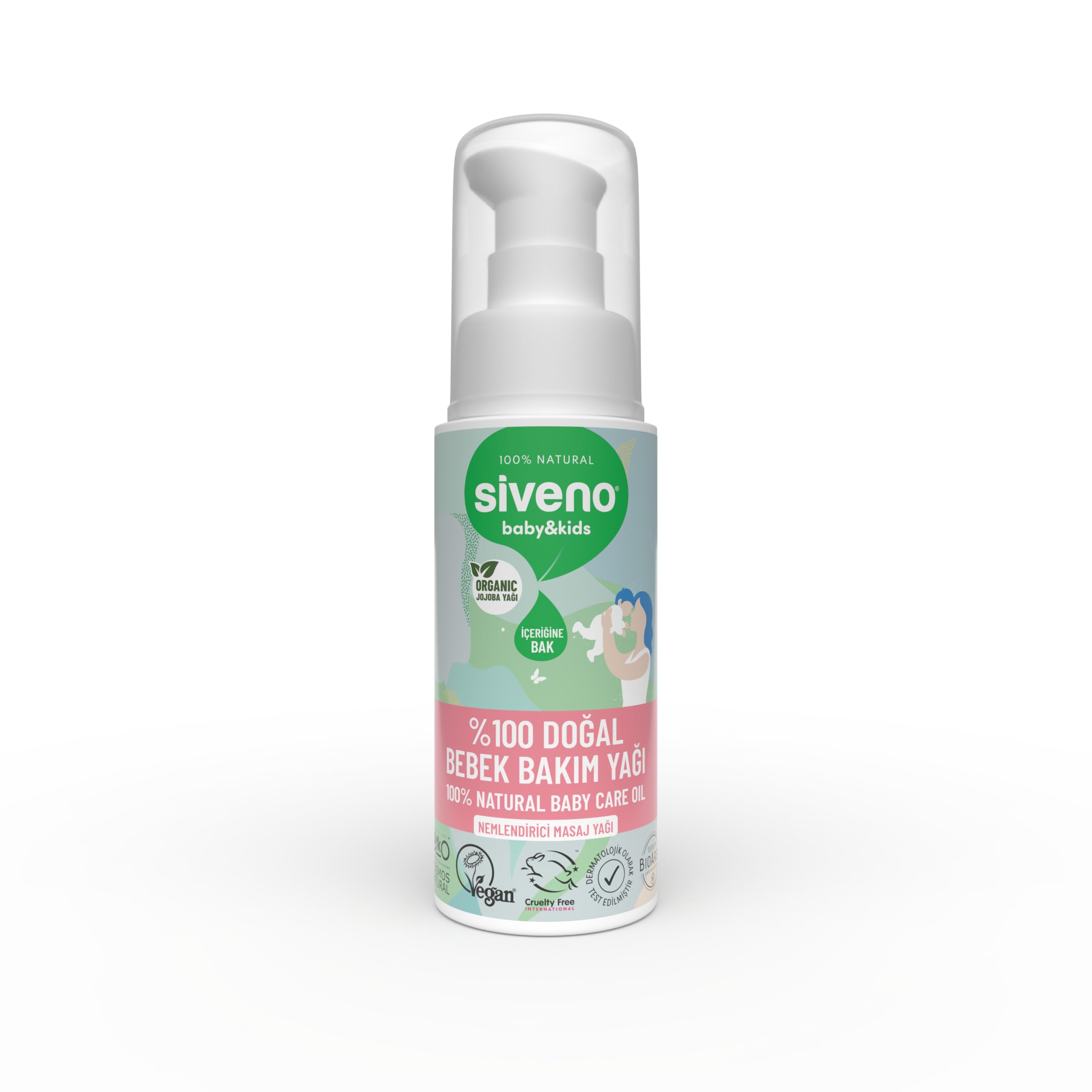 Siveno %100 Doğal Bebek Yağı Organik Jojoba Bakım Masaj Yağı Parafinsiz Bitkisel Vegan 50 ml