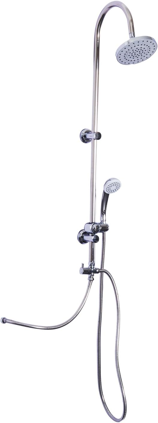 kleankin Stainless Steel Rain Mixer Shower Combo Set Bathroom Shower Head System Polished Chrome